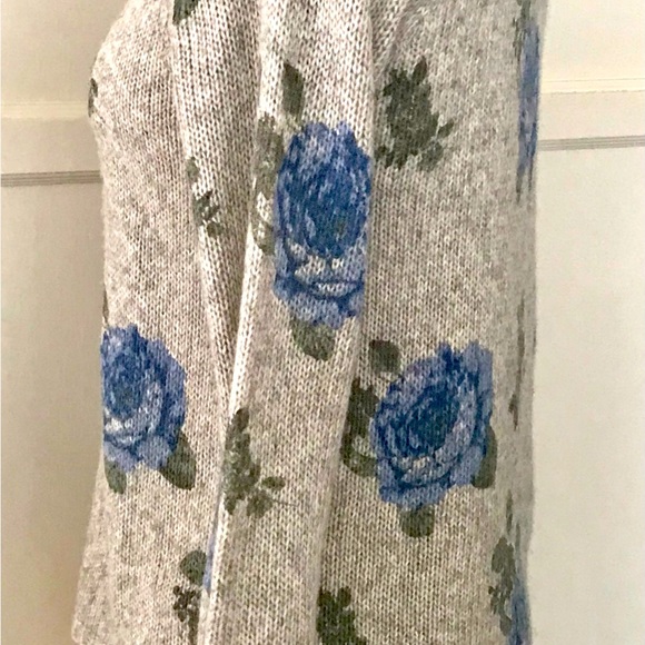 LUCKY BRAND Los Angeles sz.S/P blue rose sweater, Cotton wool blend, feminine - Picture 5 of 8